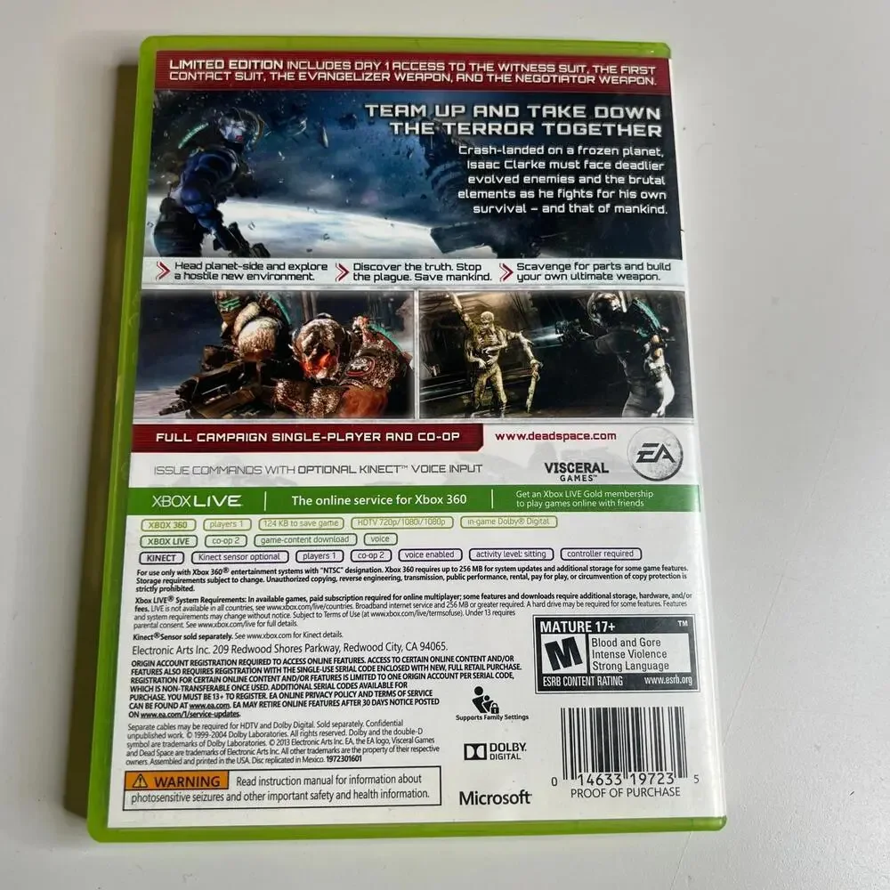 Dead Space 3: Limited Edition (Microsoft Xbox‎ 360, 2013) CIB Tested EA Visceral